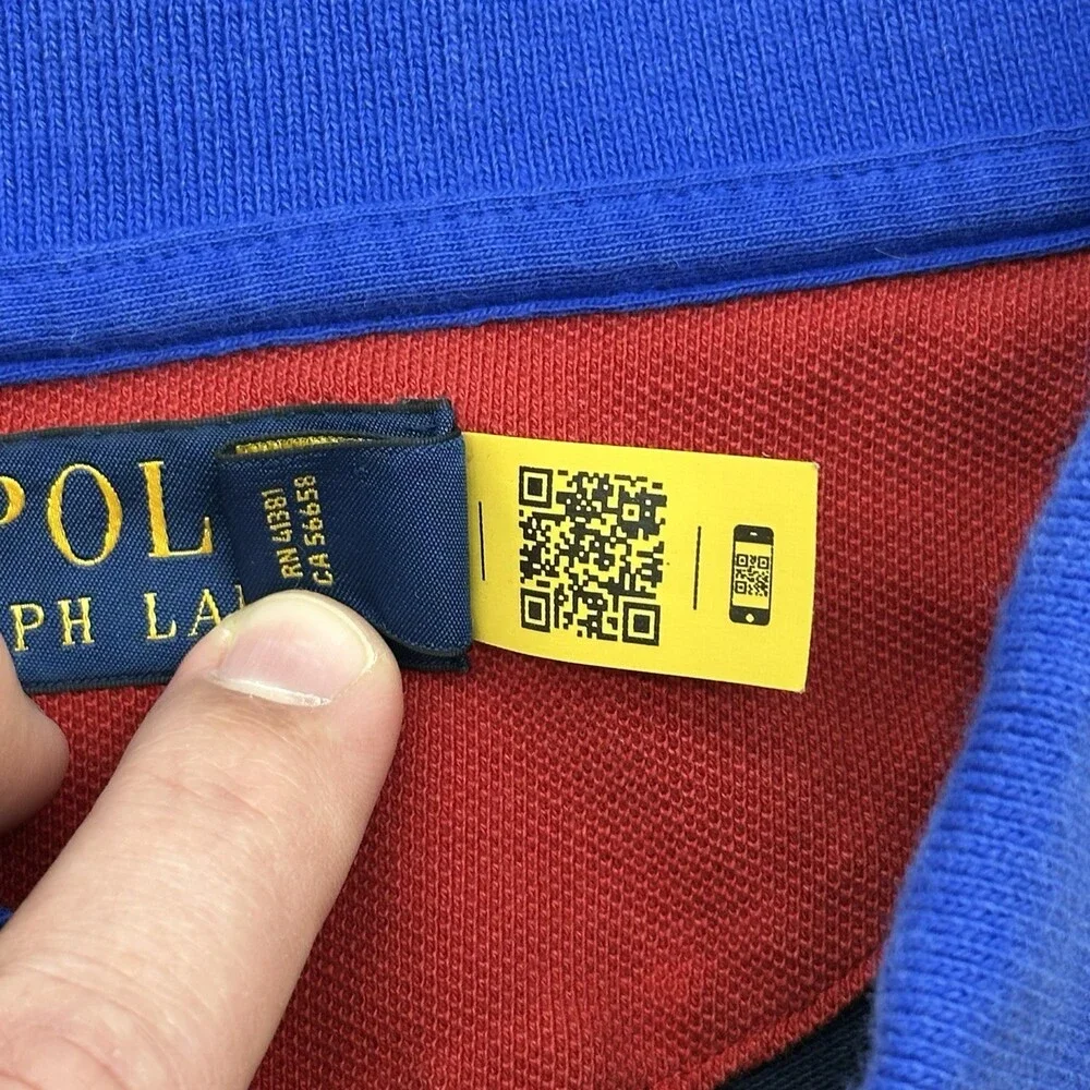 Polo Ralph Lauren Men's Size 4XB Colorblock Beach Volley 1967 Graphic Polo Shirt